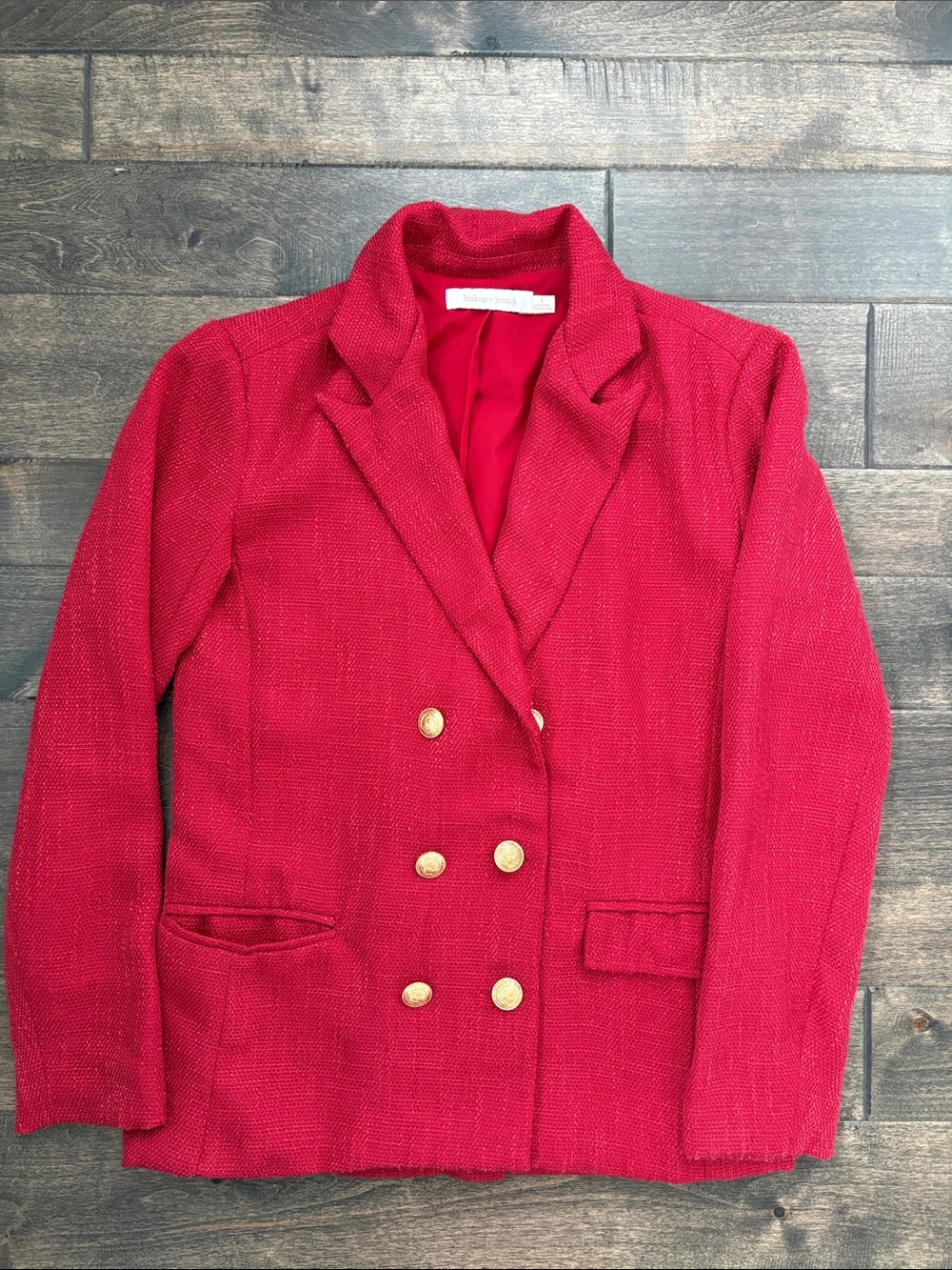Bishop + Young Classic Double-Breasted Red Women's Blazer
